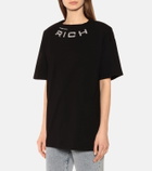 Alessandra Rich Embellished cotton-jersey T-shirt