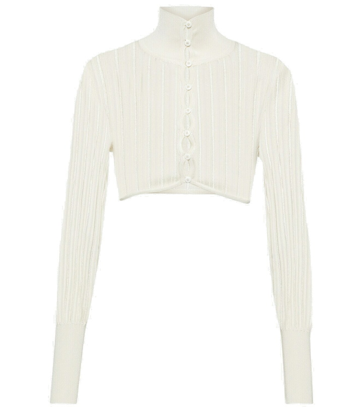 Photo: Alaïa Ribbed-knit cropped cardigan