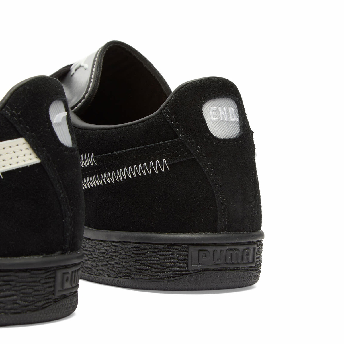 END. x Puma Suede Sneaker in Puma Black/Warm White
