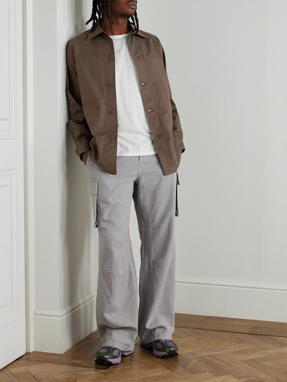 WTAPS - CBW Logo-Appliquéd Cotton-Twill Shirt - Brown WTAPS