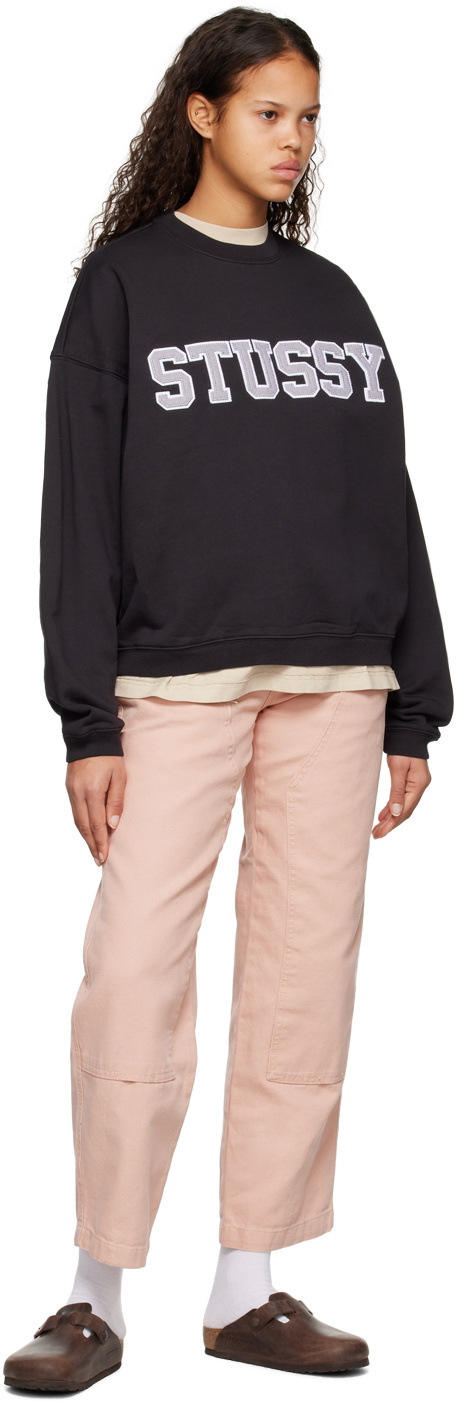 Stüssy Black Relaxed Oversized Sweatshirt
