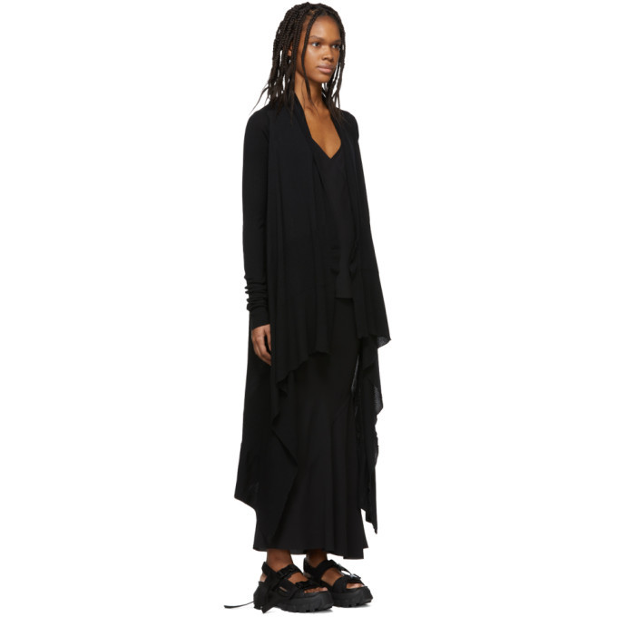 Rick Owens Black Long Wrap Cardigan Rick Owens