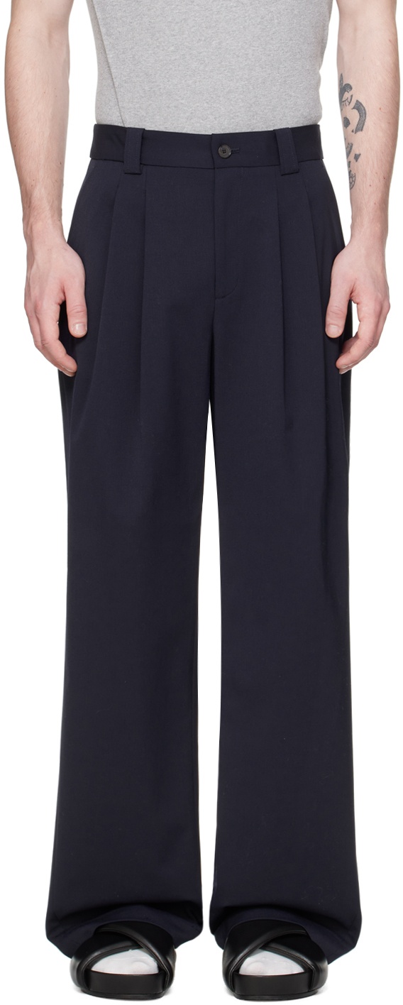 Photo: Commission Navy Pleated Trousers