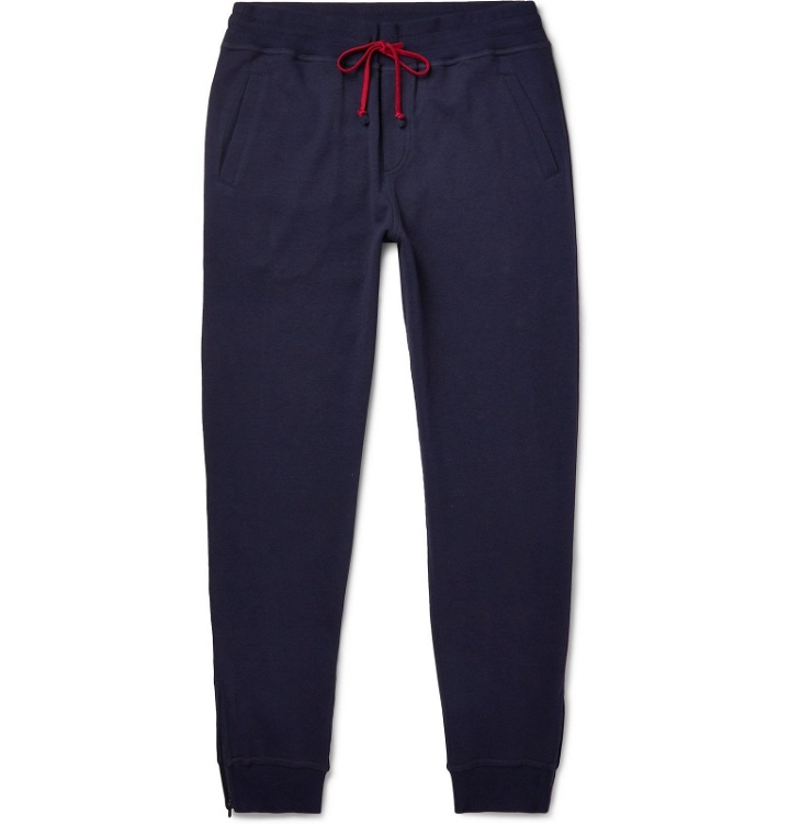 Photo: Brunello Cucinelli - Tapered Cotton-Blend Jersey Sweatpants - Blue