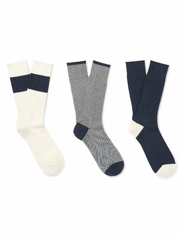 Photo: Mr P. - Three-Pack Cotton-Blend Socks