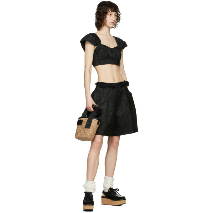 Simone Rocha Black Floral Bustier Blouse Simone Rocha