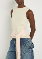 JW Anderson Waist Tie Cotton and Cashmere-blend Tank top Ivory