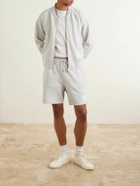Thom Browne - Straight-Leg Logo-Appliquéd Striped Cotton-Piqué Drawstring Shorts - Gray
