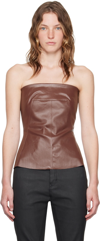 Photo: Rick Owens Brown Porterville Bustier Denim Camisole