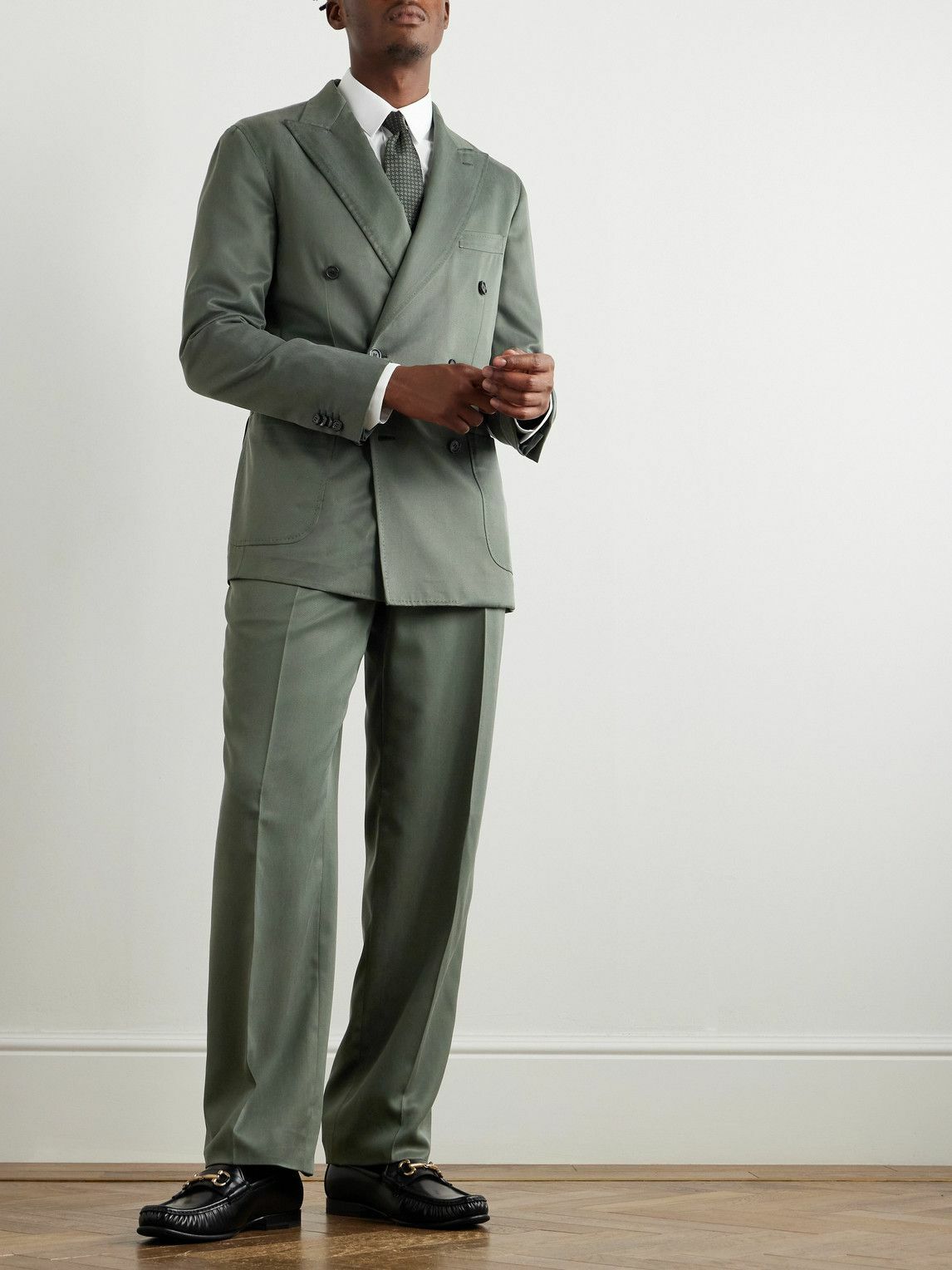 Brioni - Double-Breasted Silk and Cashmere-Blend Twill Suit Jacket