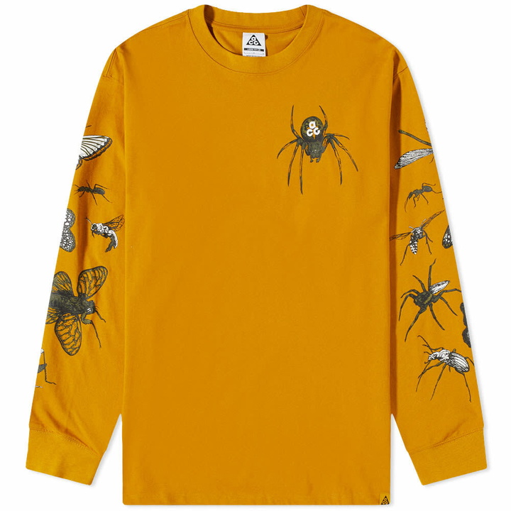 Photo: Nike Men's ACG Long Sleeve Insects T-Shirt in Gold Suede