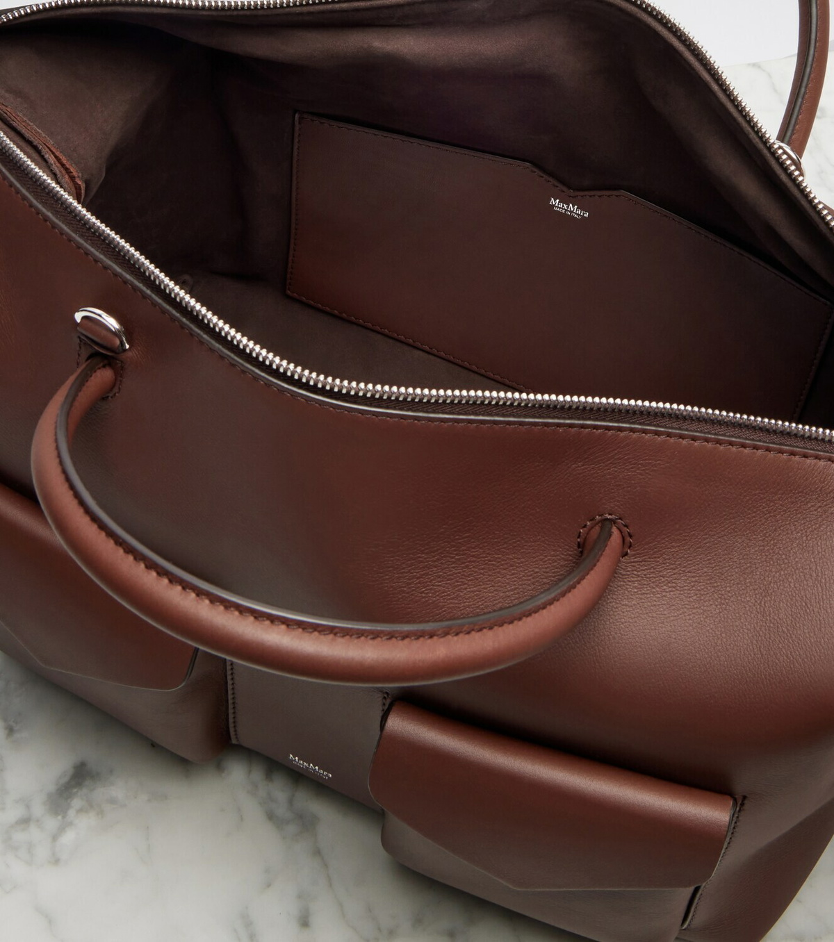 Max Mara Large leather top-handle bag