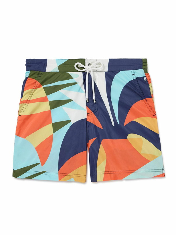 Photo: Richard James - Straight-Leg Mid-Length Printed Recycled Swim Shorts - Multi