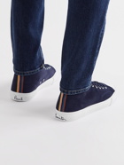PAUL SMITH - Carver Striped Grosgrain-Trimmed Suede High-Top Sneakers - Blue - 7