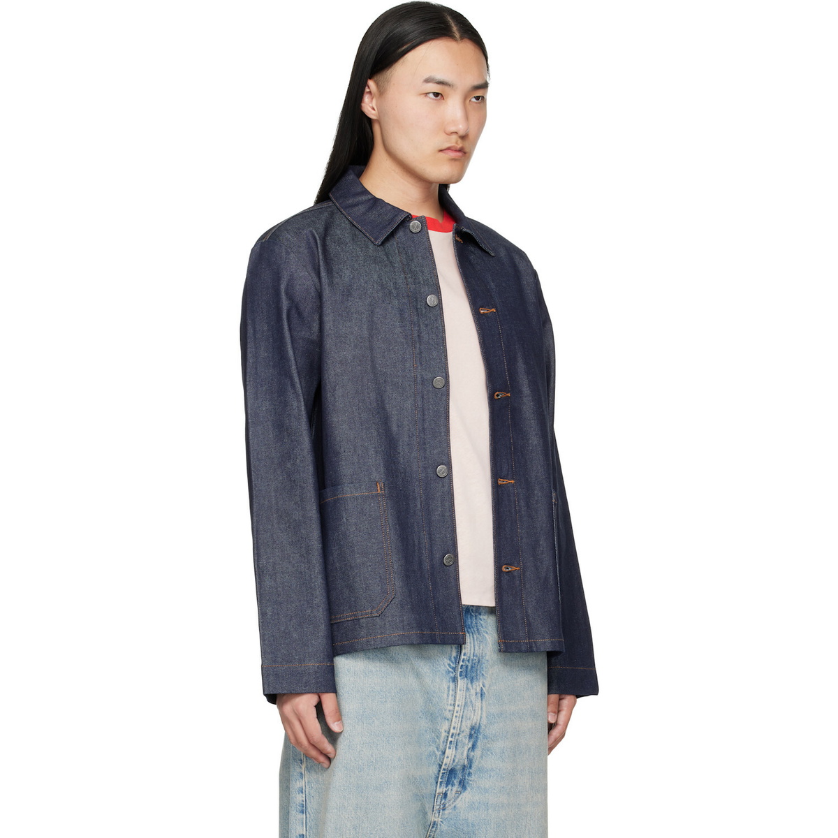 A.P.C. Indigo Kerlouan Logo Denim Jacket
