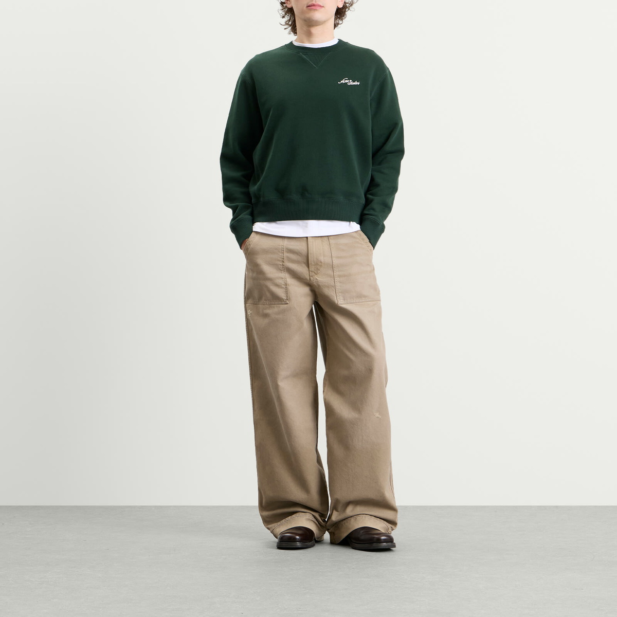 Acne Studios Men's Feomi U Venice Logo Jumper in Dark Green