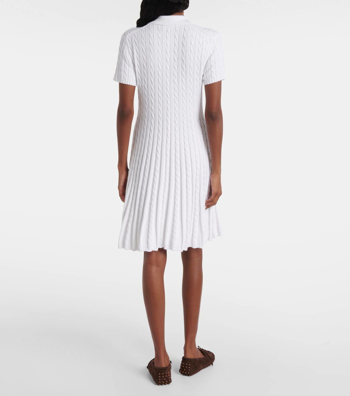Polo Ralph Lauren Cable-knit cotton-blend polo dress