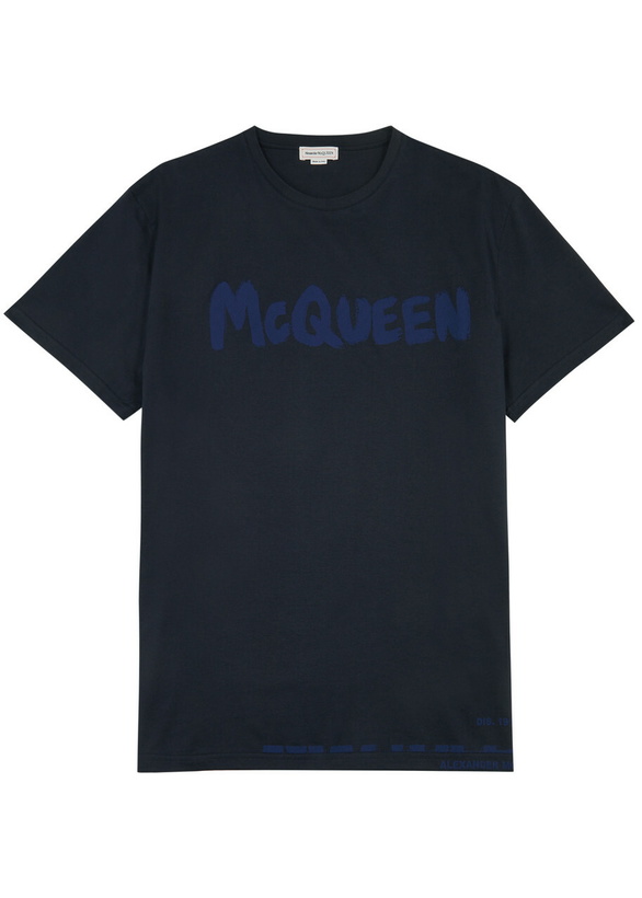 Photo: Alexander Mcqueen Logo-print Cotton T-shirt Navy