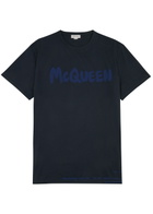 Alexander Mcqueen Logo-print Cotton T-shirt Navy