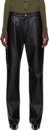 Recto Black Greta Faux-Leather Pants