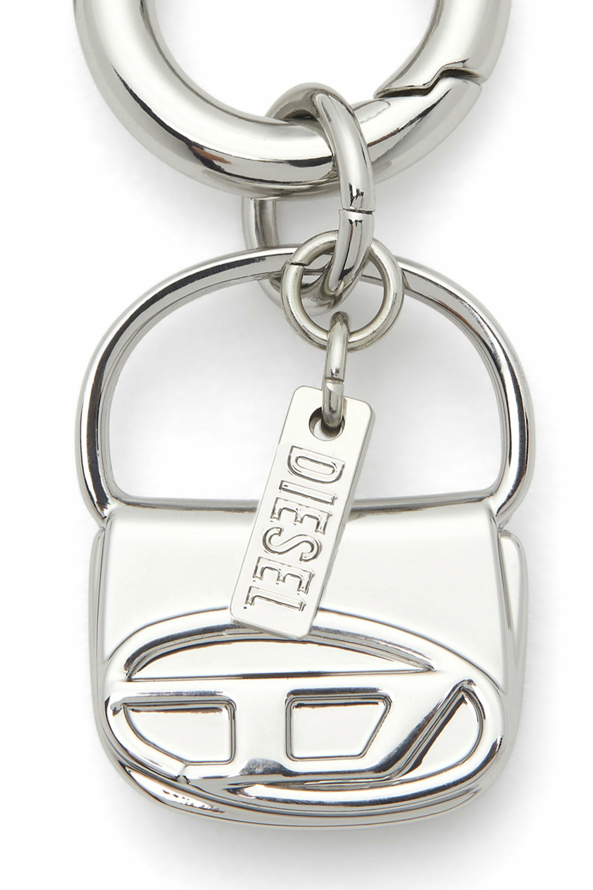 Diesel Metal charm with mini 1DR charm - Charms and Keyrings Womens in Silver