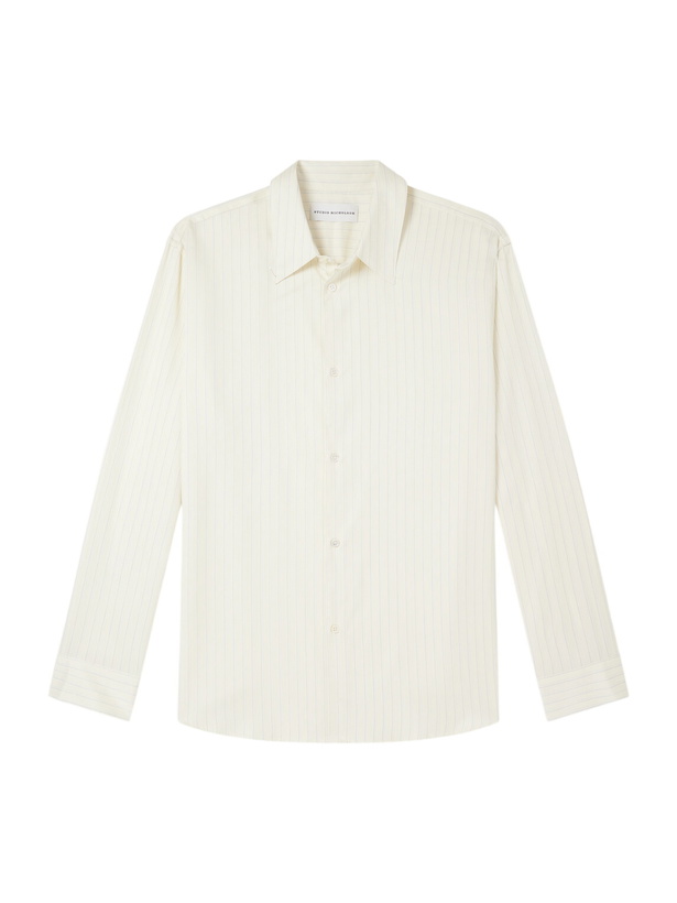 Photo: Studio Nicholson - View Striped Silk and Cotton-Blend Shirt - Neutrals