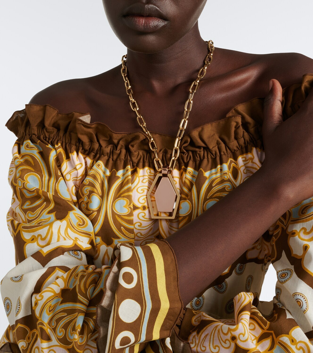 La DoubleJ Swinging Portal gold-plated necklace