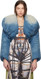 Y/Project Blue Cropped Puffer Denim Jacket