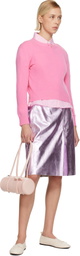Sandy Liang Pink Pinkie Leather Midi Skirt