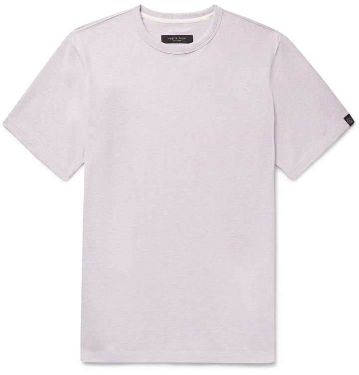 Photo: rag & bone - James Slim-Fit Nep Cotton-Jersey T-Shirt - Lilac