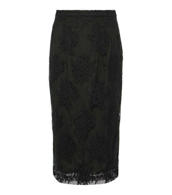 Photo: Dolce&Gabbana Cotton and lace midi skirt