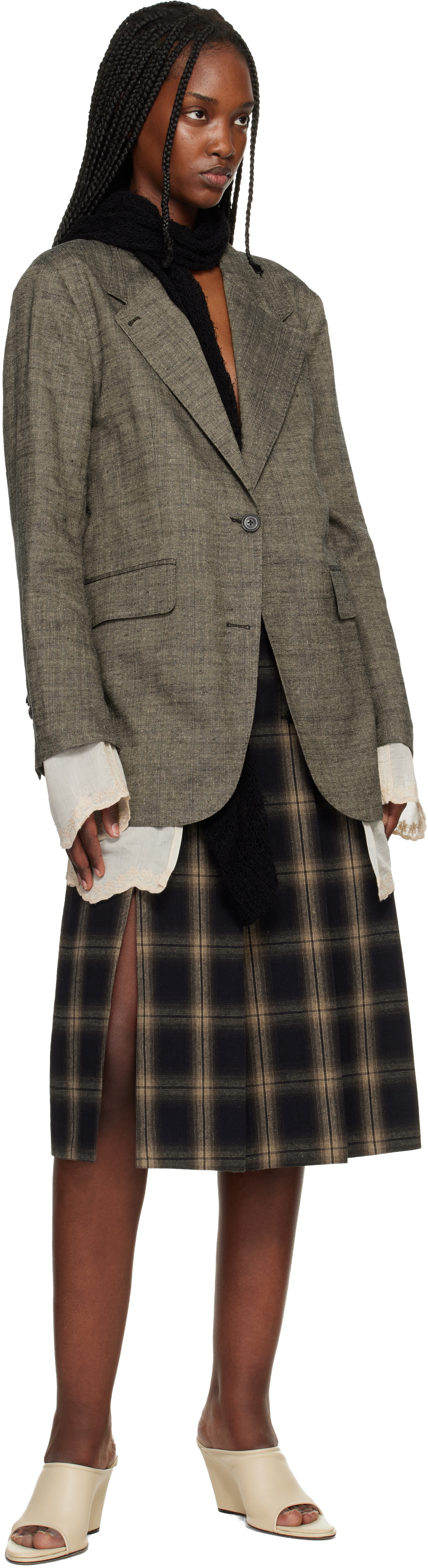 OUR LEGACY Brown Drip Blazer