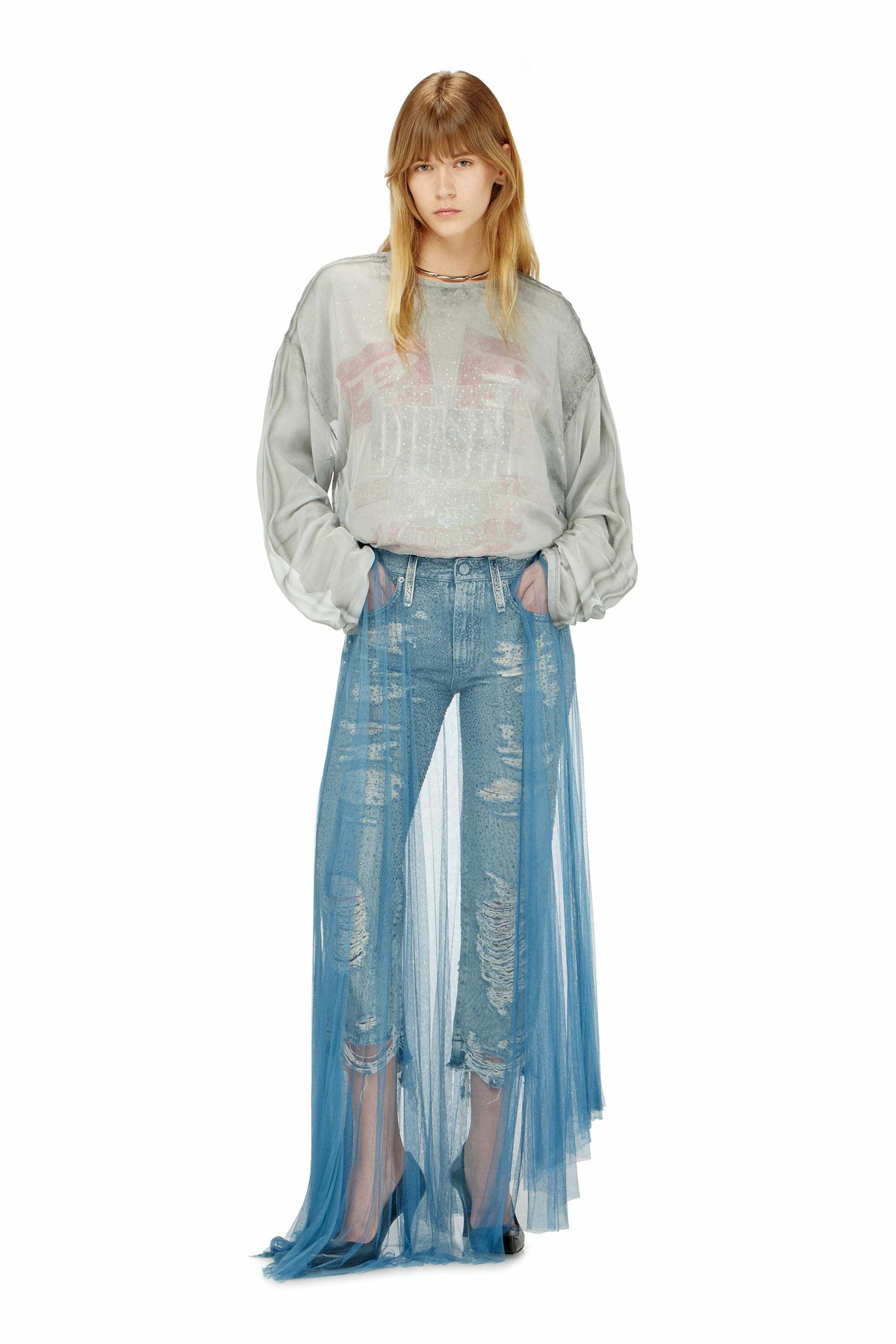Diesel Regular Jeans Regular Waist D-Aisi, Medium blue, Zip fly