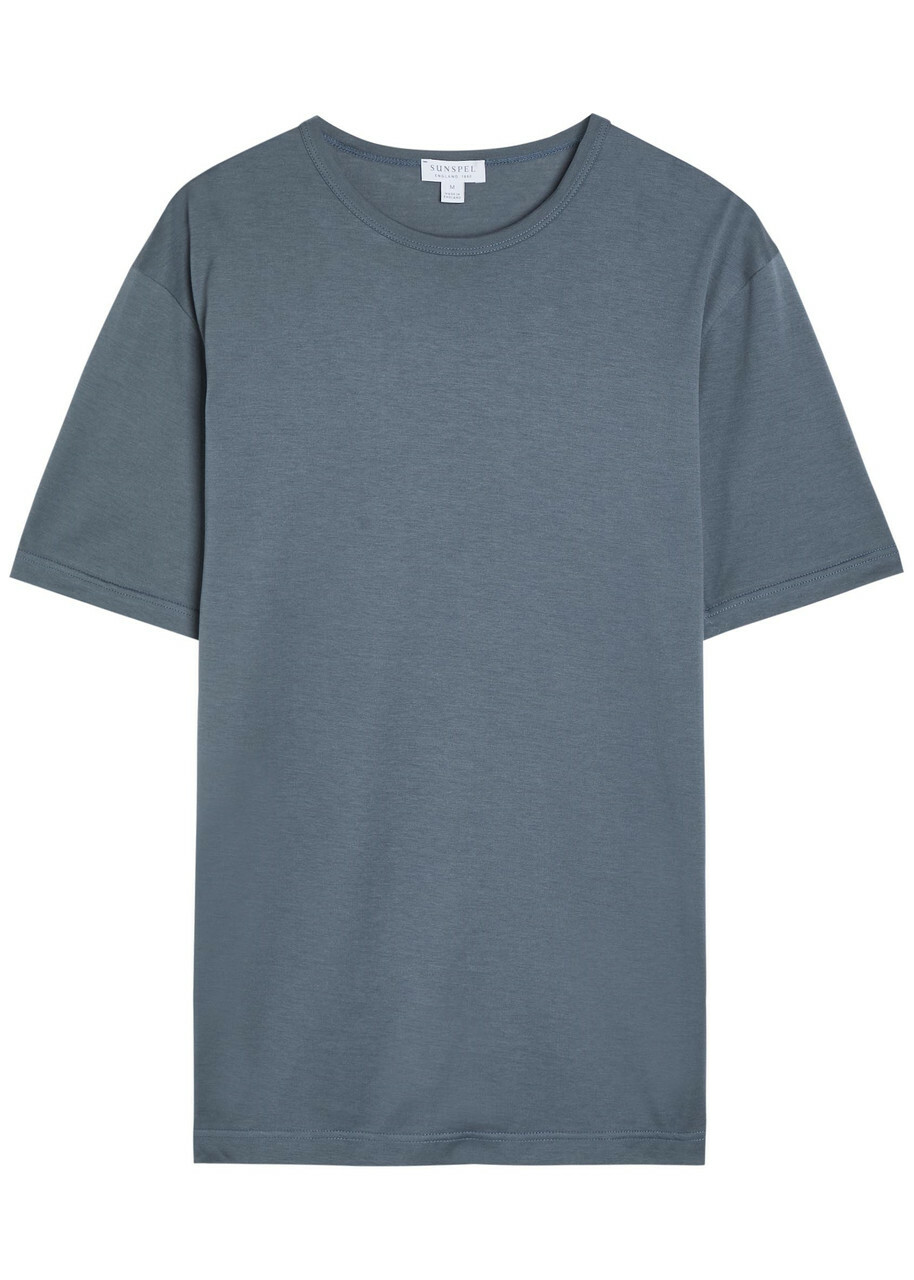 Sunspel Cotton T-shirt Dark Blue