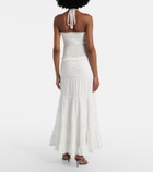 Poupette St Barth Foe shirred cotton maxi dress