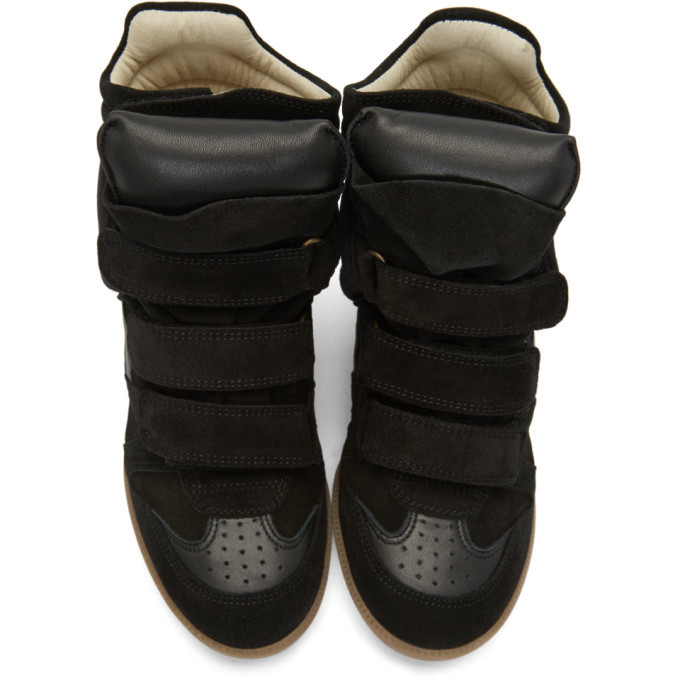 Isabel Marant Black Beckett Wedge Sneakers