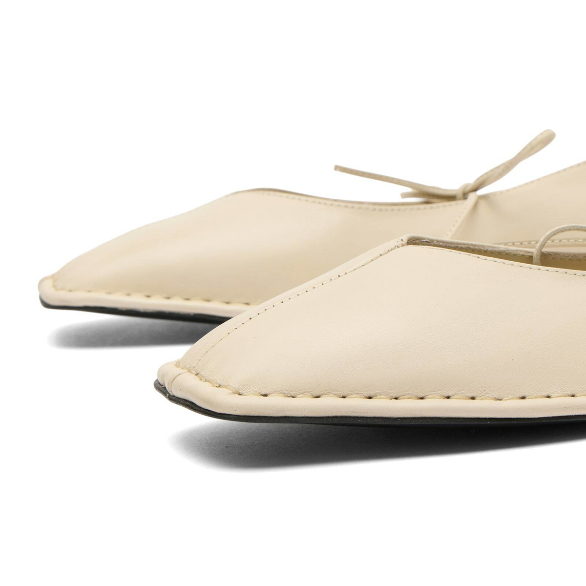 ALOHAS Women's Sway Leather Ballet Flats in Cream