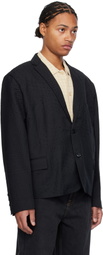 Glass Cypress Black Embroidered Cropped Blazer