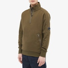 C.P. Company Men's Lens Detail Quarter Zip Sweat in Ivy Green