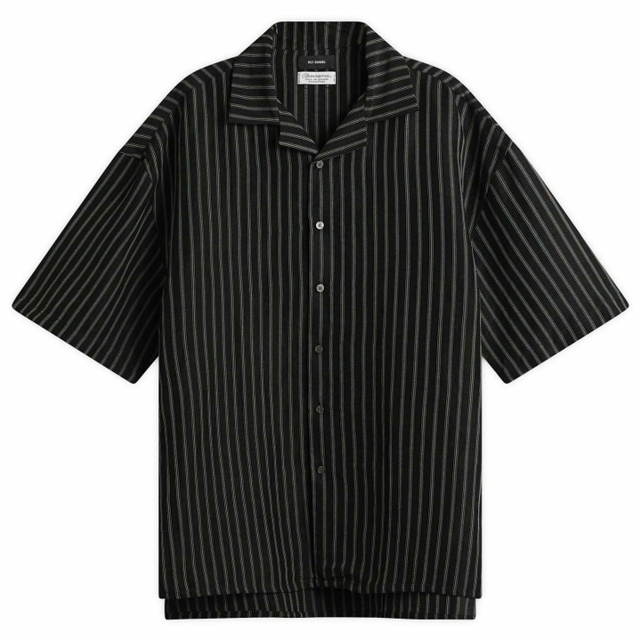 Photo: Willy Chavarria Men's Camp Collar Pinstripe Shirt in Black/White Stripe