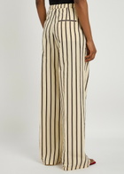 Forte_forte Striped Wide-leg Trousers Cream