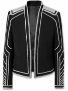 Balmain - Slim-Fit Crystal-Embellished Wool Jacket - Black