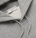 GIVENCHY - Metallic Logo-Embossed Cotton-Jersey Hoodie - Gray