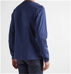 Sease - Logo-Print Cotton-Blend Jersey T-Shirt - Blue
