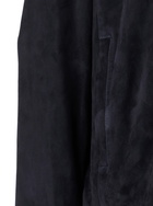 ARMA wani Blue Jacket With Classic Collar In Suede Man