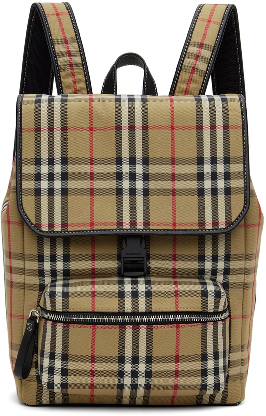 Photo: Burberry Kids Beige Check Backpack