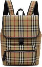 Burberry Kids Beige Check Backpack