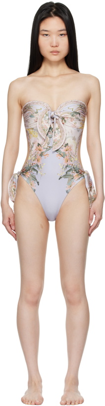 Photo: ZIMMERMANN Blue Wylie Scarf Tie Swimsuit