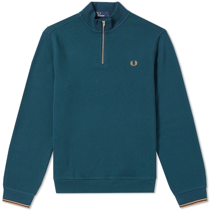 Photo: Fred Perry Long Sleeve Zip Neck Polo