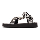 Suicoke Black and White DEPA-V2chk Sandals